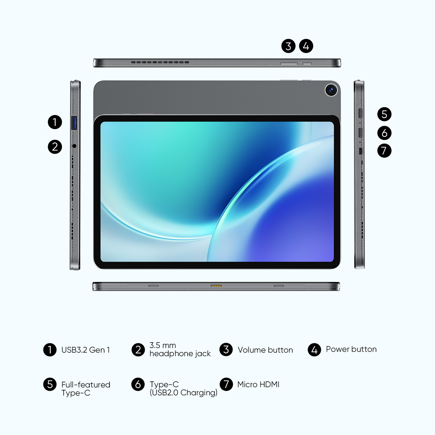 2-in-1 Tablet with Magnetic Keyboard Intel 6500Y 12GB RAM 256GB SSD, 12" 2000×1200 IPS Touchscreen WiFi 5 Bluetooth 5.0 Portable Tablet Laptop for Students Office Work & Travel