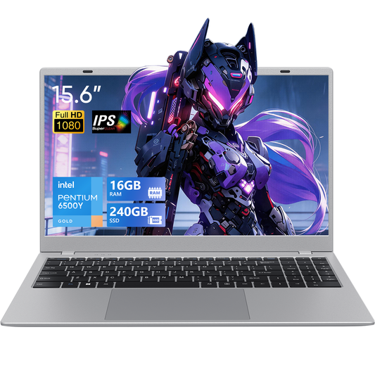 2026 15.6" College Laptop with FHD IPS Display Intel Pentium Gold 6500Y up to 3.4GHz, 16GB RAM 240GB SSD, Type-C PD Fast Charging WiFi 5 Bluetooth 5.0 Lightweight Multi-Port Notebook for Work & Study