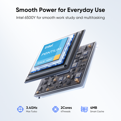 2-in-1 Tablet with Magnetic Keyboard Intel 6500Y 12GB RAM 256GB SSD, 12" 2000×1200 IPS Touchscreen WiFi 5 Bluetooth 5.0 Portable Tablet Laptop for Students Office Work & Travel