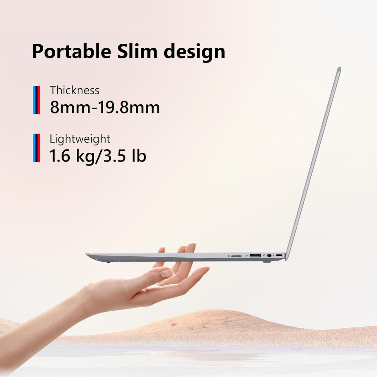 15.6" Laptop Computer Intel Pentium Gold 6500Y up to 3.4GHz 16GB RAM 512GB SSD Full HD Display Privacy Camera WiFi5 Portable Office Notebook for Work and Study