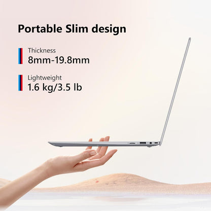 15.6" Laptop Computer Intel Pentium Gold 6500Y up to 3.4GHz 16GB RAM 512GB SSD Full HD Display Privacy Camera WiFi5 Portable Office Notebook for Work and Study