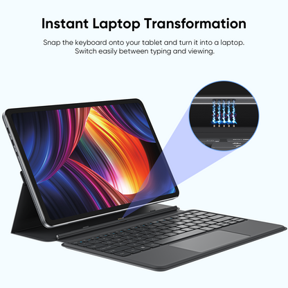 2-in-1 Tablet with Magnetic Keyboard Intel 6500Y 12GB RAM 256GB SSD, 12" 2000×1200 IPS Touchscreen WiFi 5 Bluetooth 5.0 Portable Tablet Laptop for Students Office Work & Travel